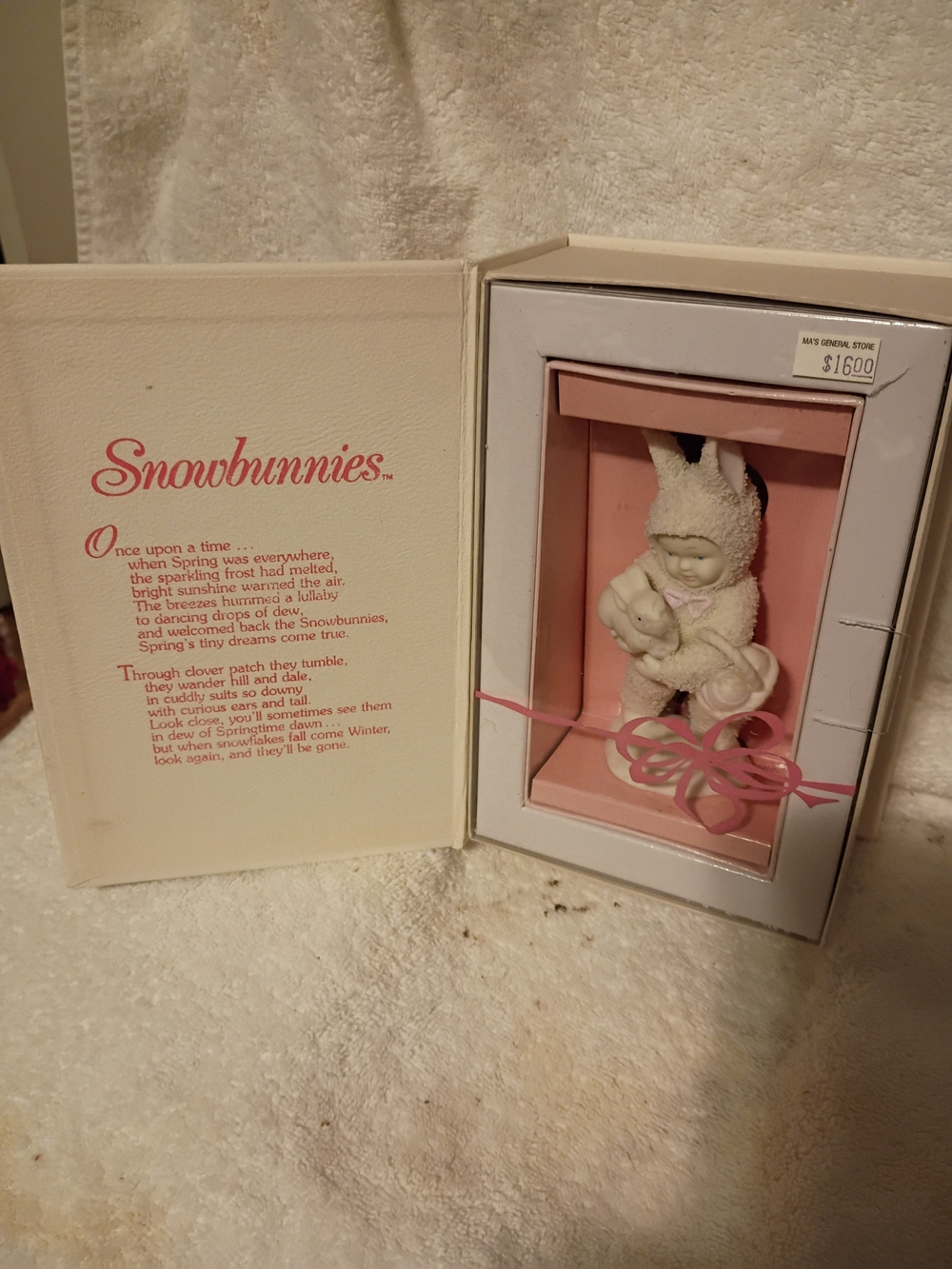 White & Pink Baby Figurine Collectible - Brand. Retired In 1997